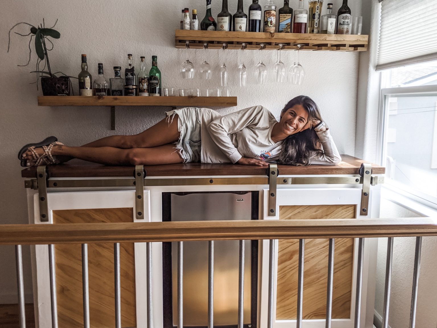 DIY Bar Plans with MiniFridge & Sliding Doors Sarah Bella